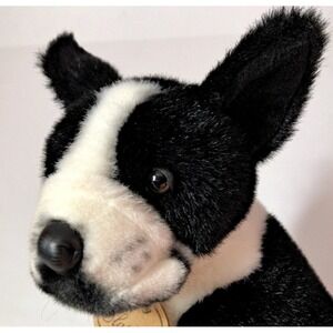 Classic Aurora Plush Boston Terrier Stuffed Animal Dog Sitting Vintage